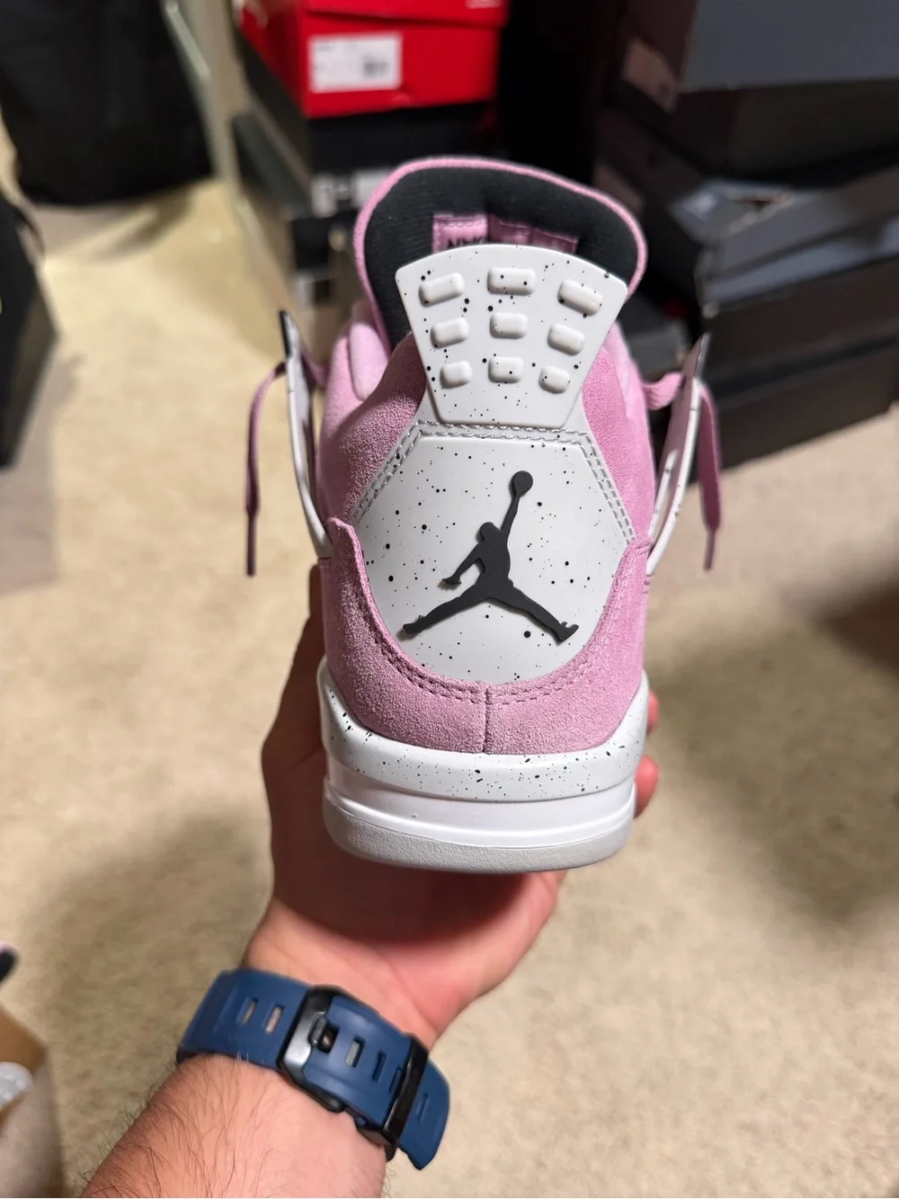 Jordan 4 Retro ‘Orchid’ Suede Mid Top Sneakers Men’s AQ9129-501